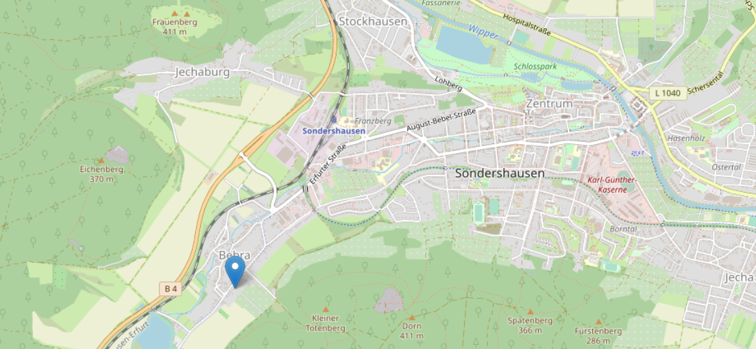 Karte Sondershausen mit Ferienhaus Am Försterweg